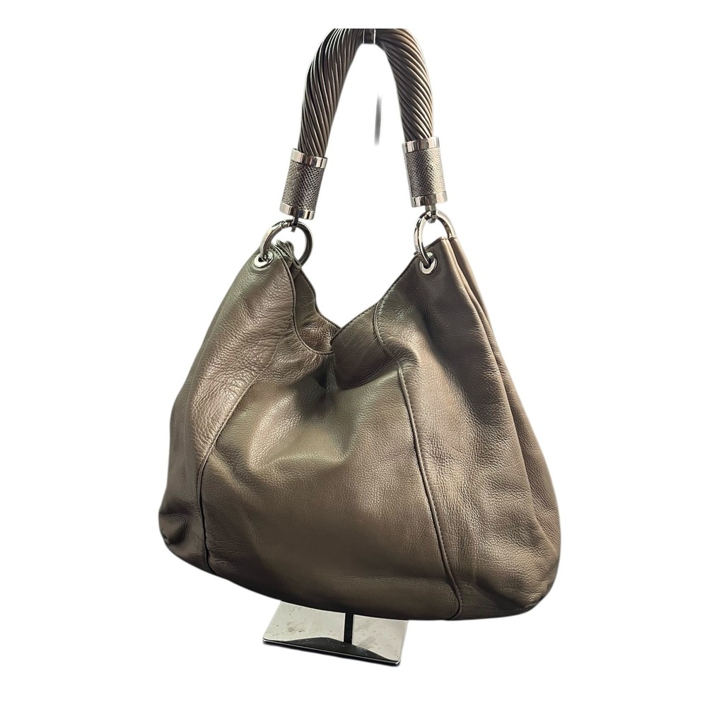 Michael Kors Tonne Shoulder Bag Hobo Taupe Leather Designer Purse Handbag - Picture 5 of 14